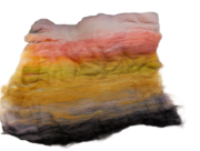 Hand Carded Merino Wool Batt 100g - Marshmallow Sunset