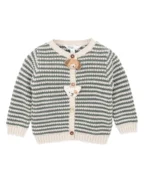 Bebe Otto Stripe Organic Knitted Cardigan