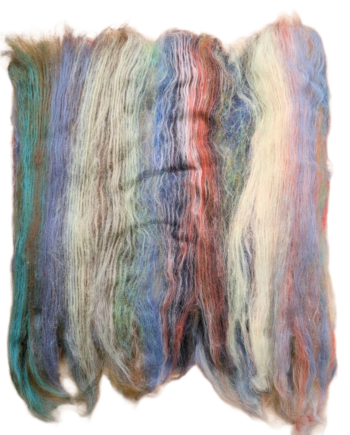Hand Carded Corriedale Wool Batt 100g - Mountain Stream