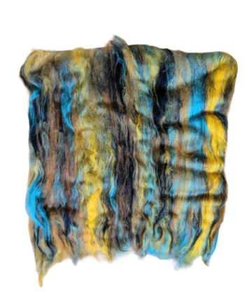 Hand Carded Corriedale Wool Batt 100g - Magical Forest