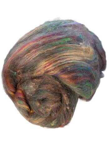 Hand Carded Wool Batt 100g - Magical Forest