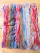 Hand Carded Merino Wool Batt 100g - Carnival Lights