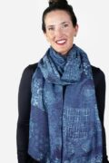 Tradition Textiles Merino Wool Indigo Patches Scarf