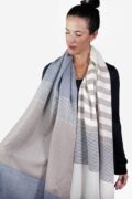 Tradition Textiles Merino Wool Natural Bands Scarf