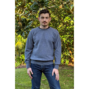 Lothlorian Men's Possum Merino Wool Crew Neck Jumper - Iceberg