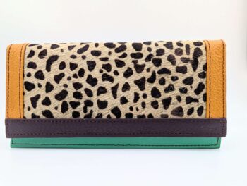 Soruka Island Leather Wallet - Mustard & Leopard