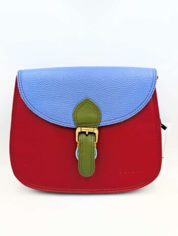 Soruka Quinn Leather Handbag - Red/Blue