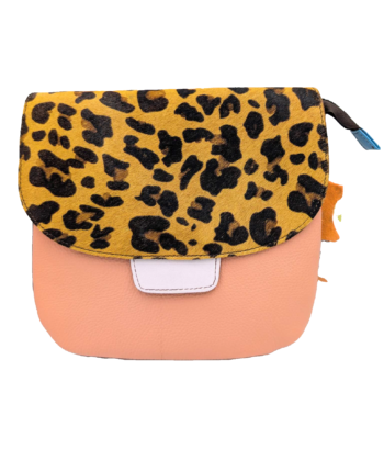 Soruka Lucy Leather Handbag - Leopard Peach