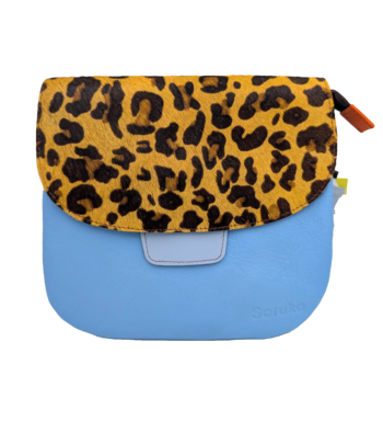 Soruka Lucy Leather Handbag - Leopard Blue