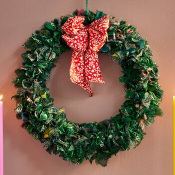 Recycled Sari Green Wreath - Large