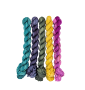 Hand Dyed Merino Wool 8 Ply Mini Skein Pack - Mystic Melody