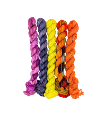Hand Dyed Merino Wool 8 Ply Mini Skein Pack - Colour Pop