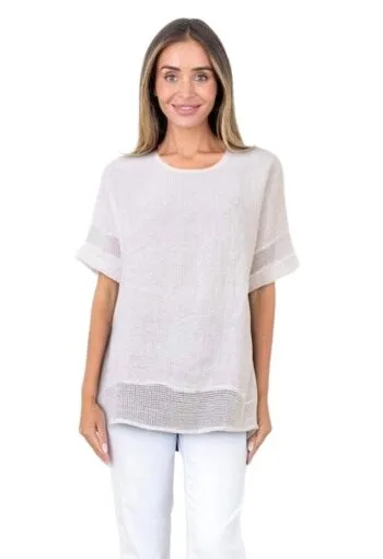 Maglia Linen Corina Top White
