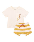 Bebe Sway Organic Wide Rib Shorts & Tee Set