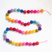 Rainbow Felt Wool Ball Garland