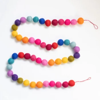 Rainbow Felt Wool Ball Garland