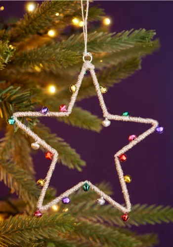 Jute Bells Star Decoration