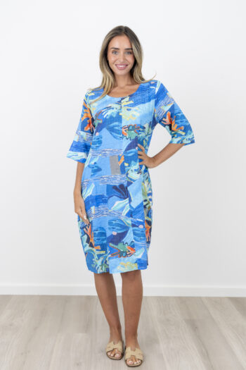 Cotton Eva Dress - Barcelona Breeze