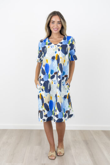 Maglia Indi Cotton Linen Abstract Dress