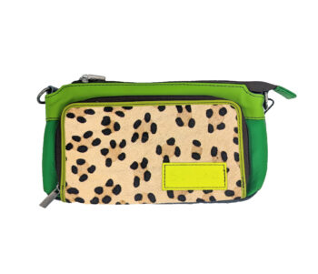 Soruka Madison Leather Handbag - Animal Print & Green
