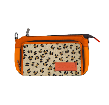 Soruka Madison Leather Handbag - Leopard & Orange