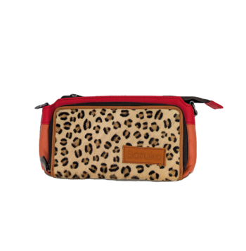 Soruka Madison Leather Handbag - Leopard, Red, Orange