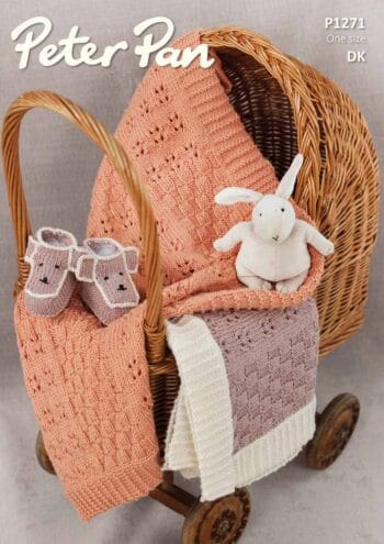 Baby Blanket & Booties In 8 ply Pattern